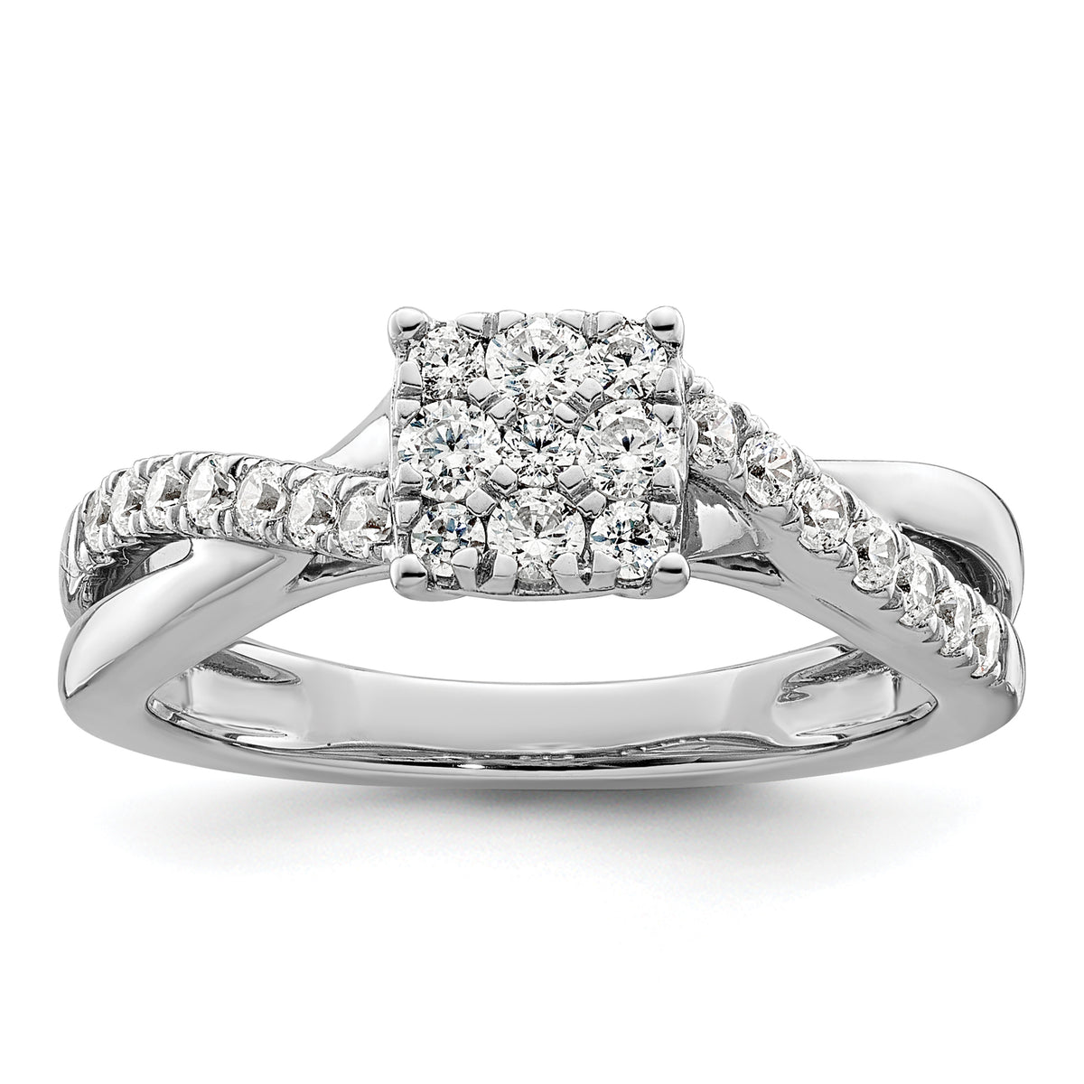 14K White Gold Lab Grown Diamond VS/SI GH, Cluster Ring