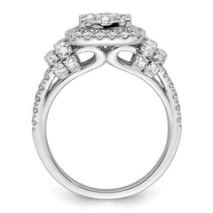 14K White Gold Lab Grown Diamond VS/SI GH, Cluster Ring