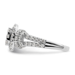 14K White Gold Lab Grown Diamond VS/SI GH, Cluster Ring