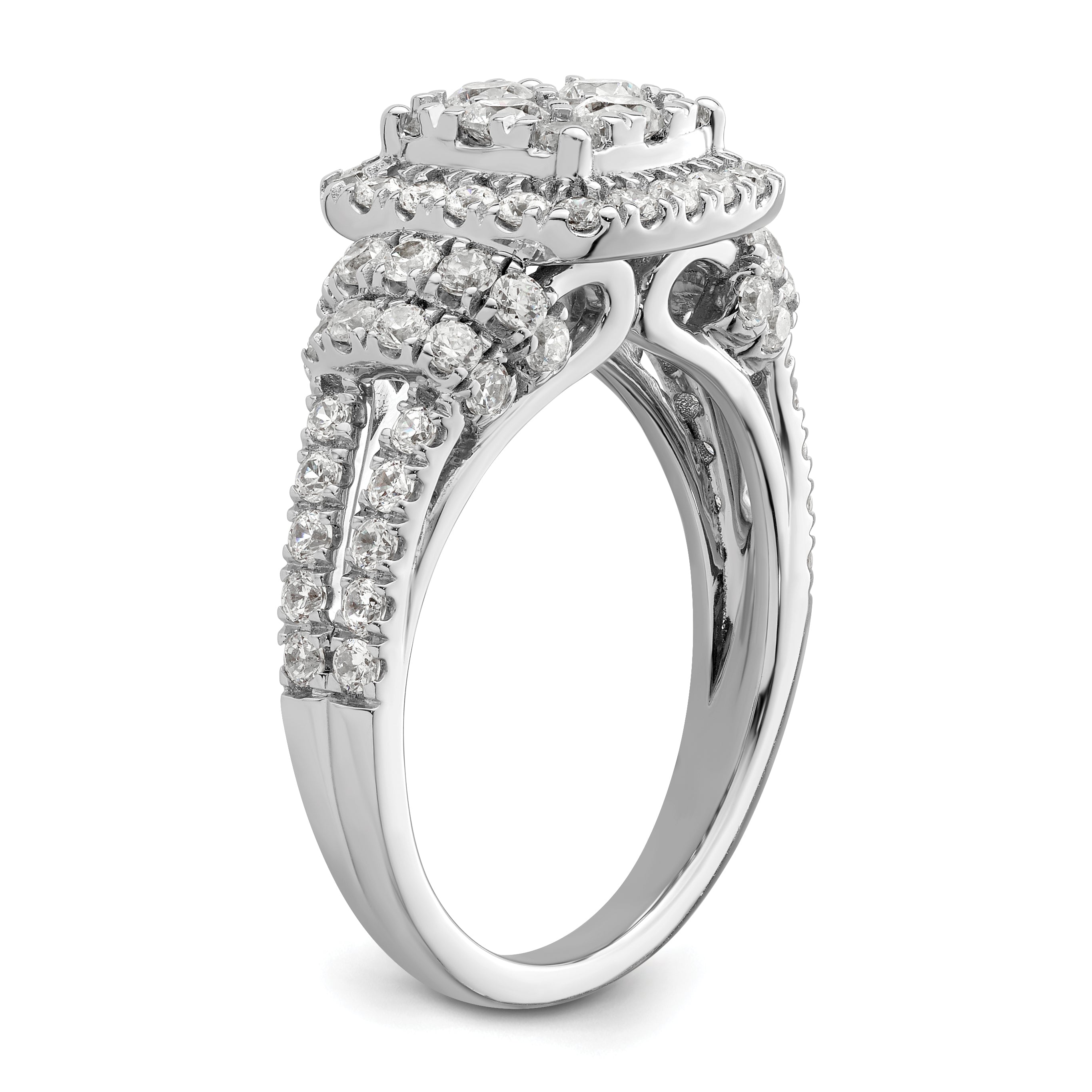 14K White Gold Lab Grown Diamond VS/SI GH, Cluster Ring