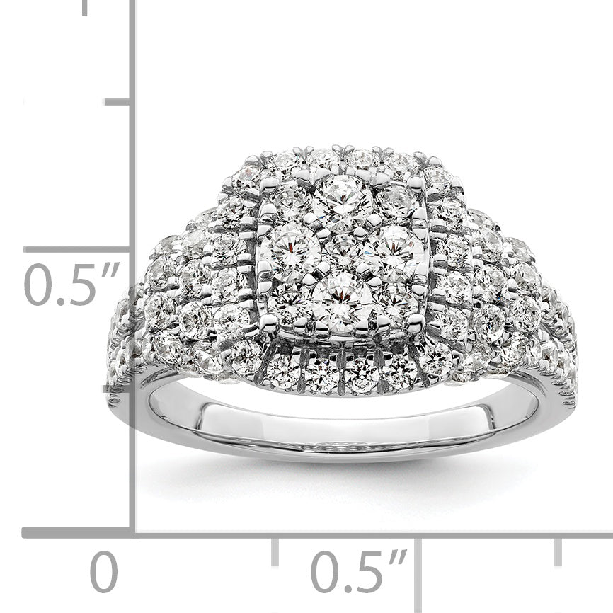 14K White Gold Lab Grown Diamond VS/SI GH, Cluster Ring