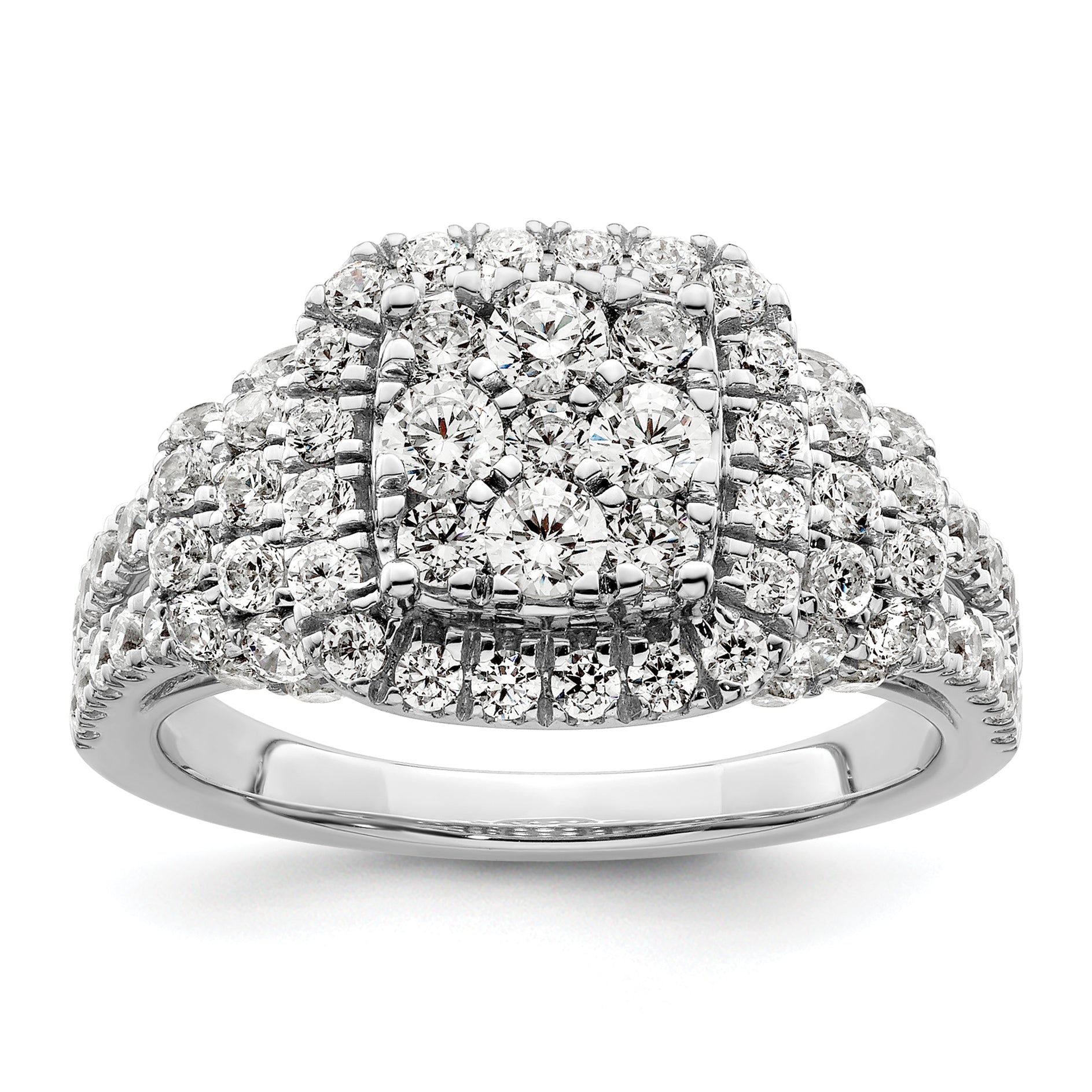 14K White Gold Lab Grown Diamond VS/SI GH, Cluster Ring