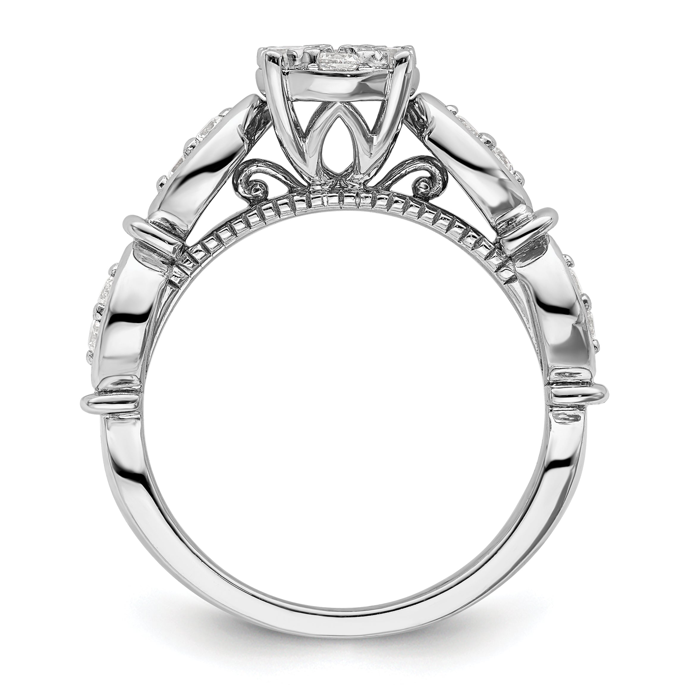 14K White Gold Lab Grown Diamond VS/SI GH, Cluster Ring