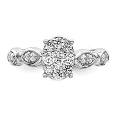 14K White Gold Lab Grown Diamond VS/SI GH, Cluster Ring