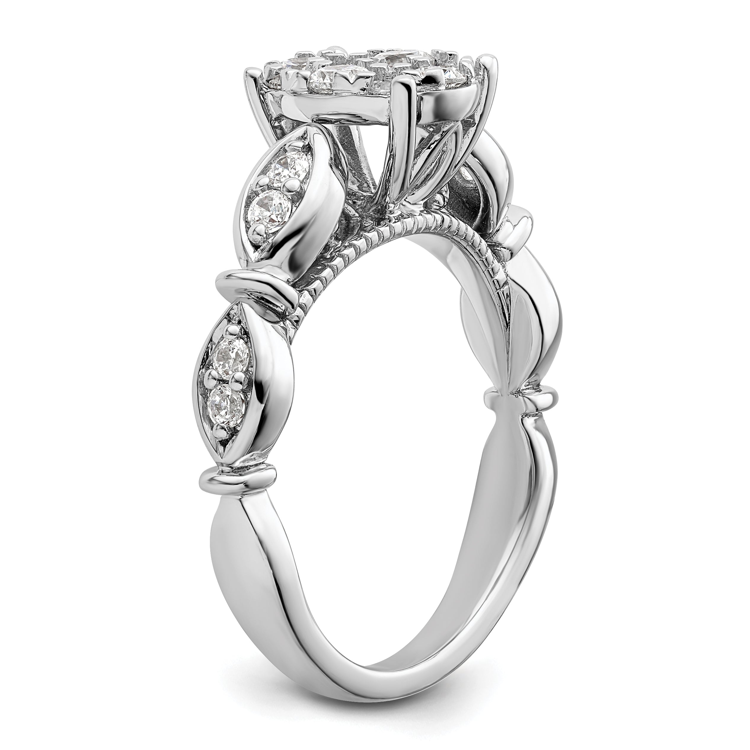 14K White Gold Lab Grown Diamond VS/SI GH, Cluster Ring