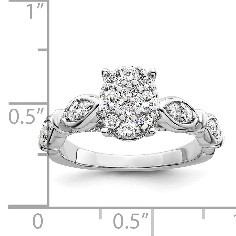 14K White Gold Lab Grown Diamond VS/SI GH, Cluster Ring