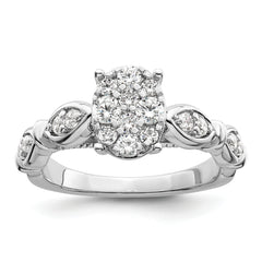 14K White Gold Lab Grown Diamond VS/SI GH, Cluster Ring