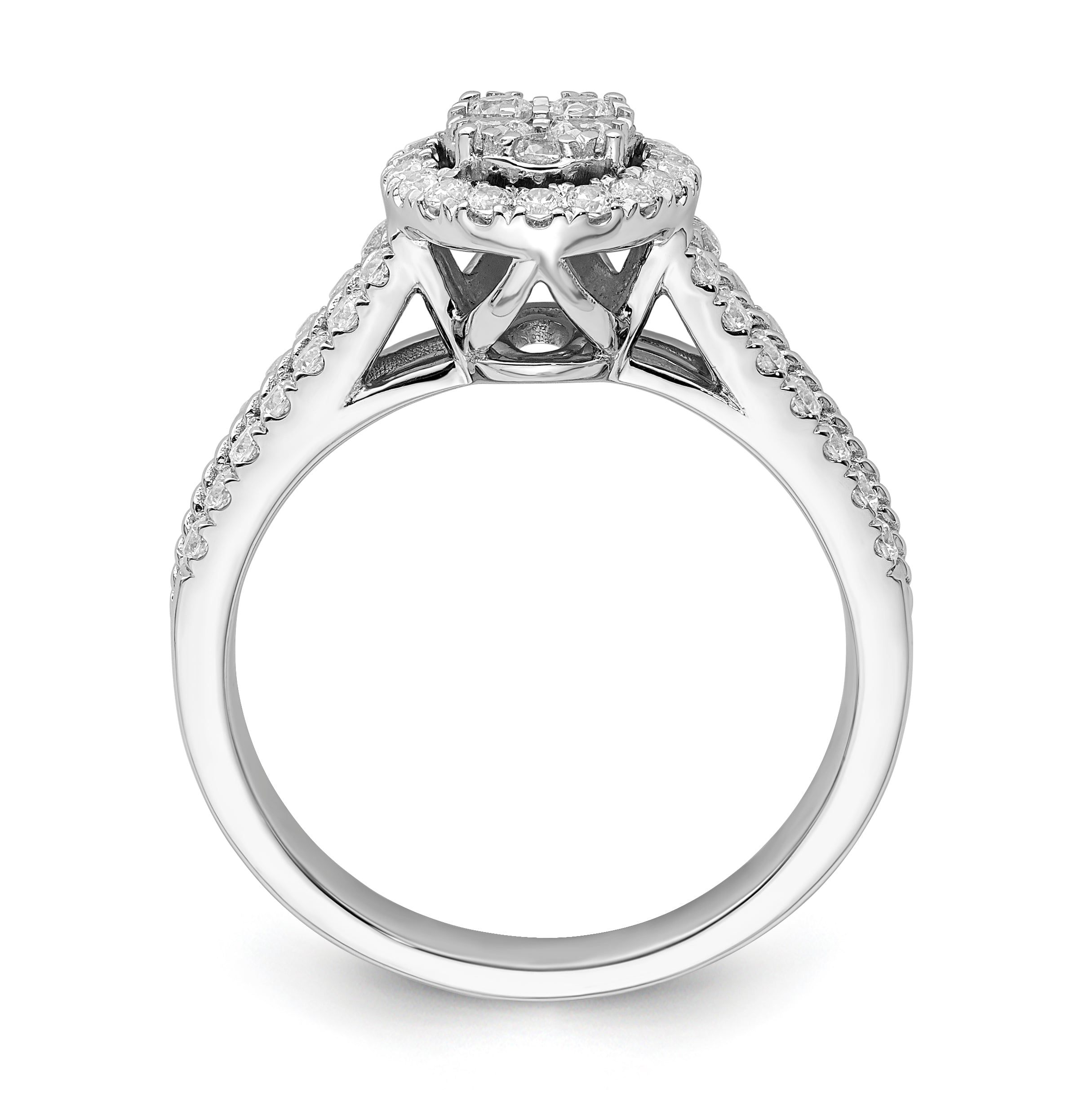 14K White Gold Lab Grown Diamond VS/SI GH, Cluster Ring