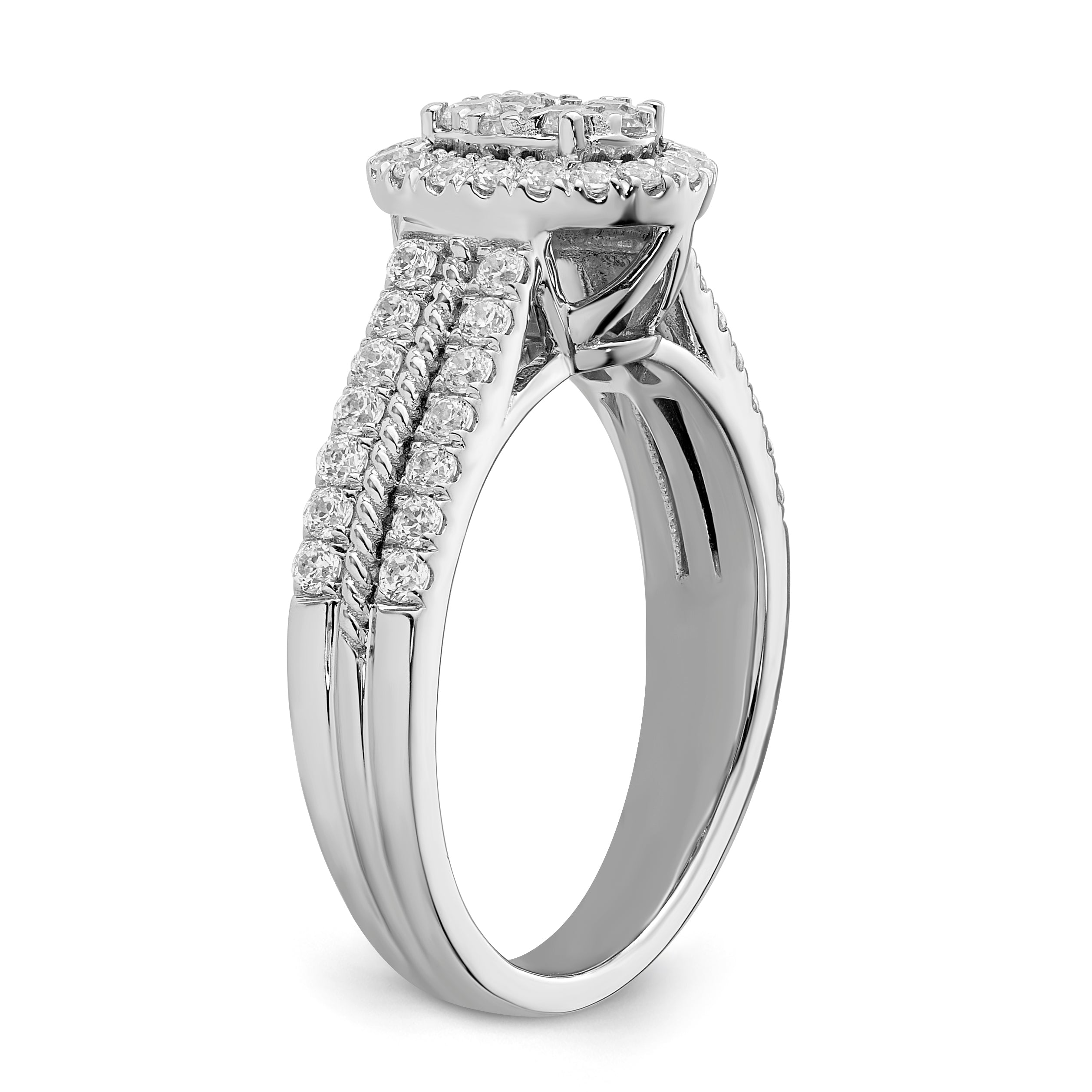 14K White Gold Lab Grown Diamond VS/SI GH, Cluster Ring