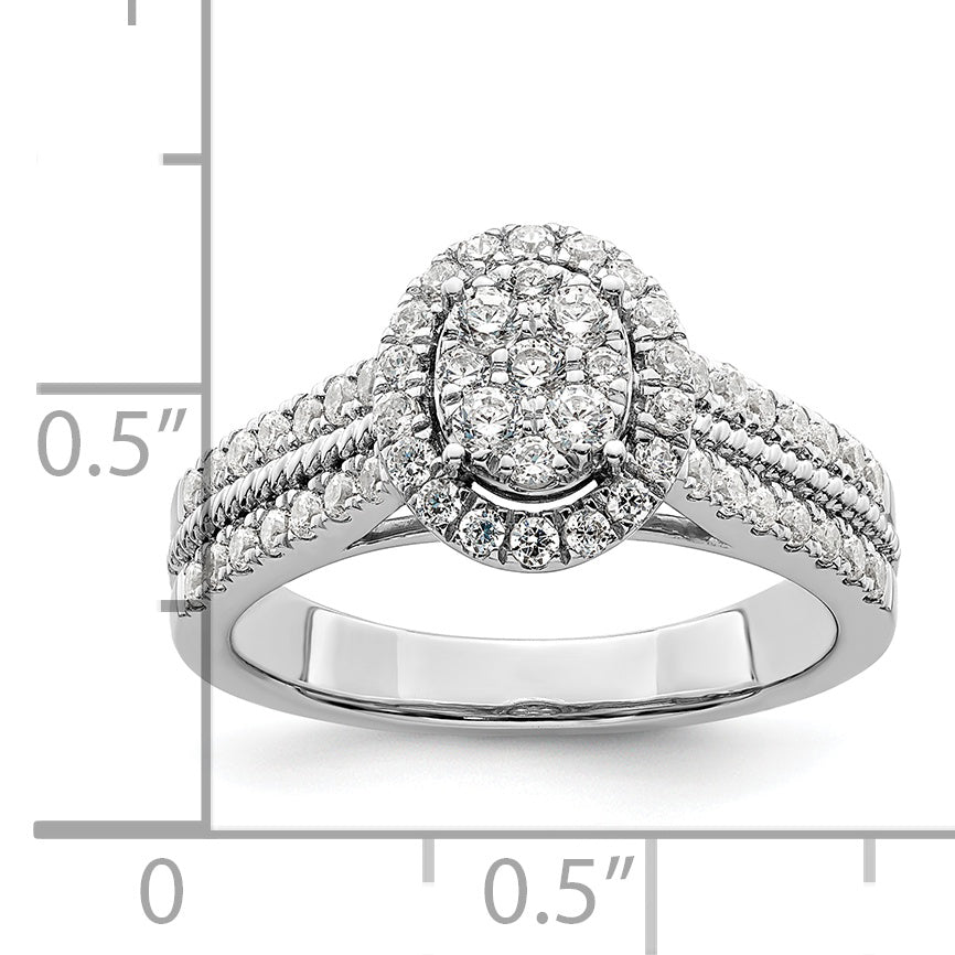 14K White Gold Lab Grown Diamond VS/SI GH, Cluster Ring