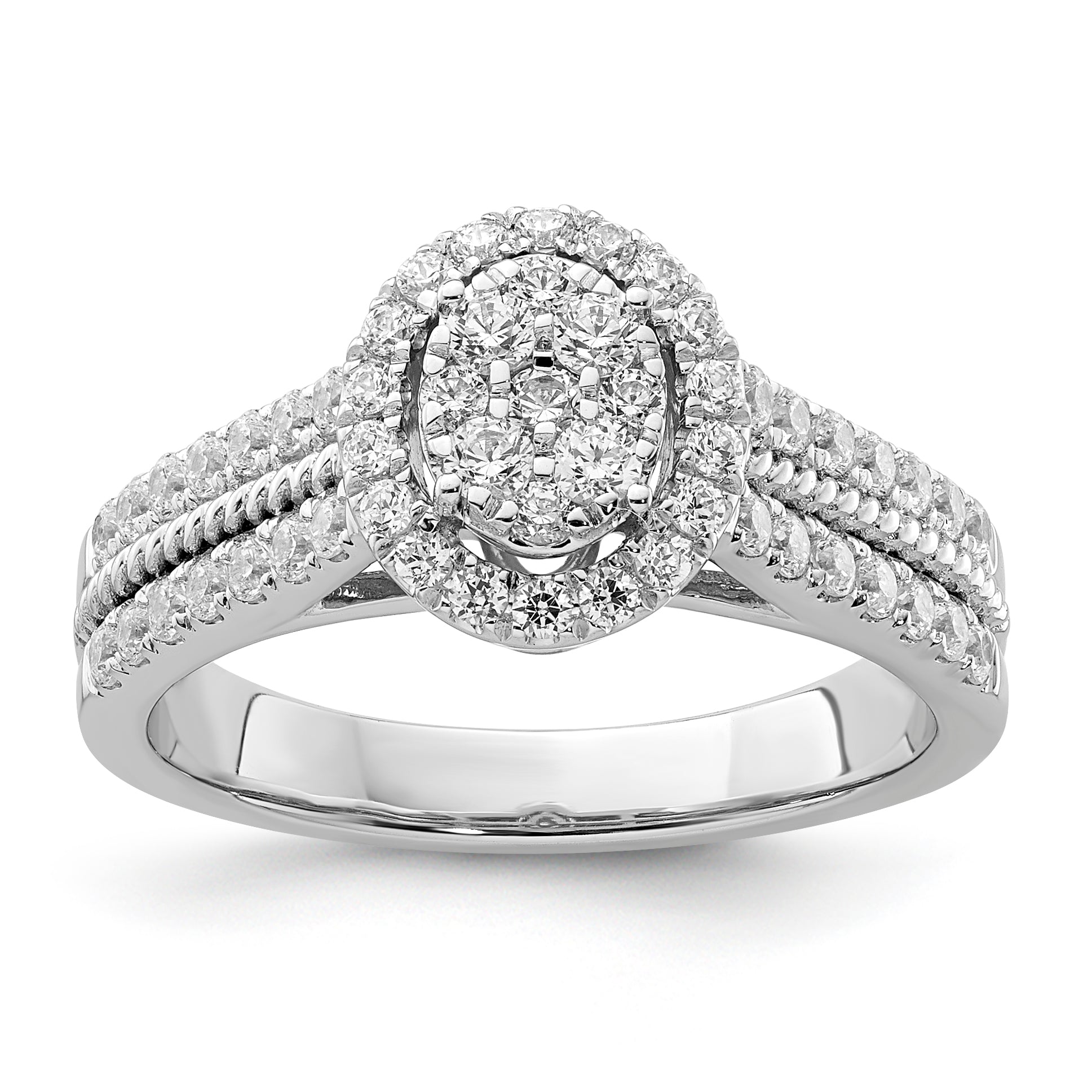 14K White Gold Lab Grown Diamond VS/SI GH, Cluster Ring