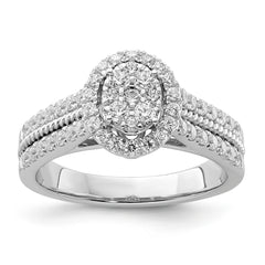 14K White Gold Lab Grown Diamond VS/SI GH, Cluster Ring