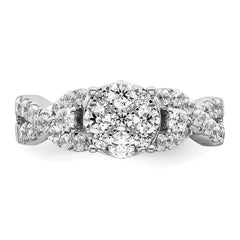 14K White Gold Lab Grown Diamond VS/SI GH, Cluster Ring