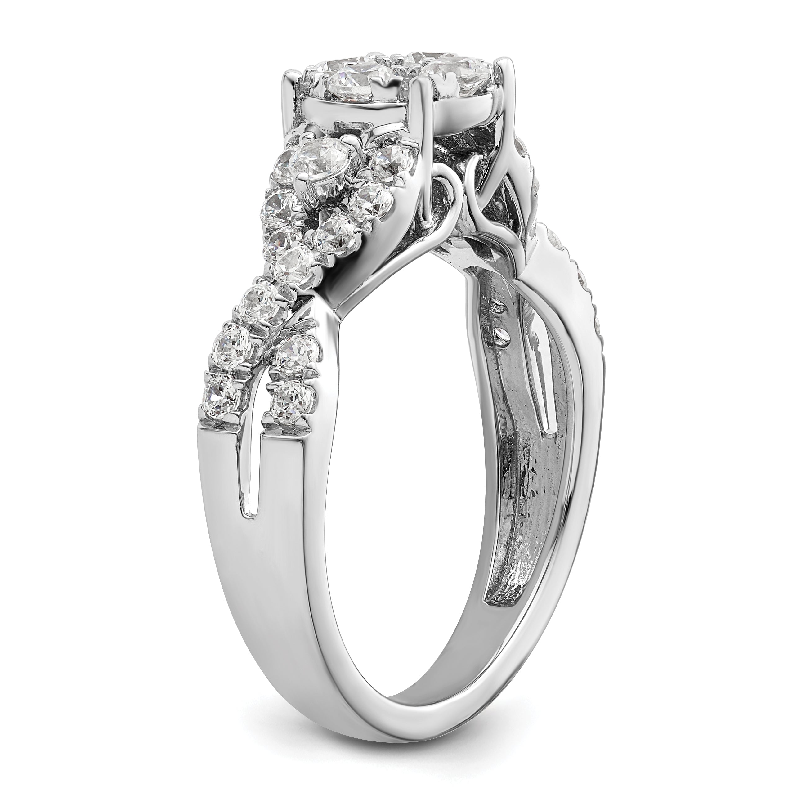 14K White Gold Lab Grown Diamond VS/SI GH, Cluster Ring