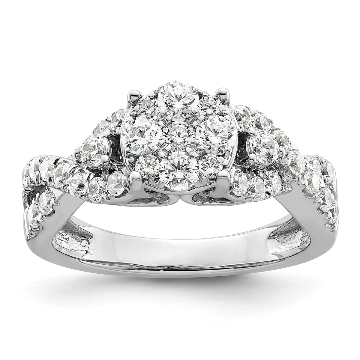 14K White Gold Lab Grown Diamond VS/SI GH, Cluster Ring