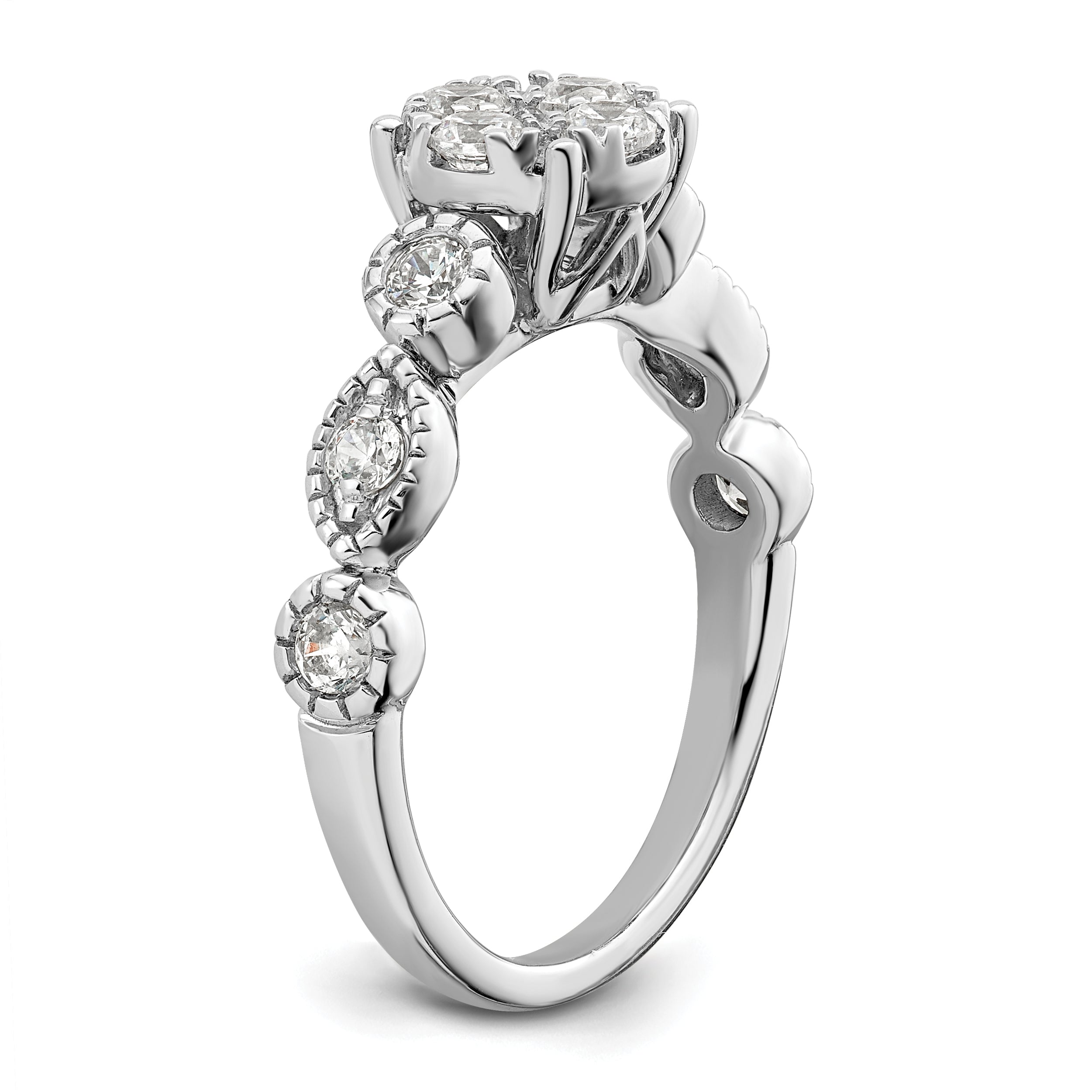 14K White Gold Lab Grown Diamond VS/SI GH, Cluster Ring