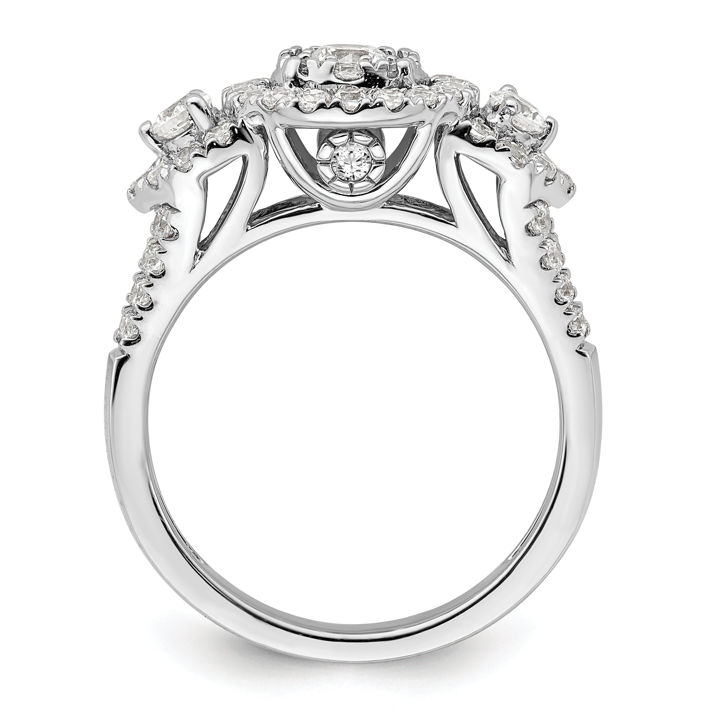 14K White Gold Lab Grown Diamond VS/SI GH, Cluster Ring