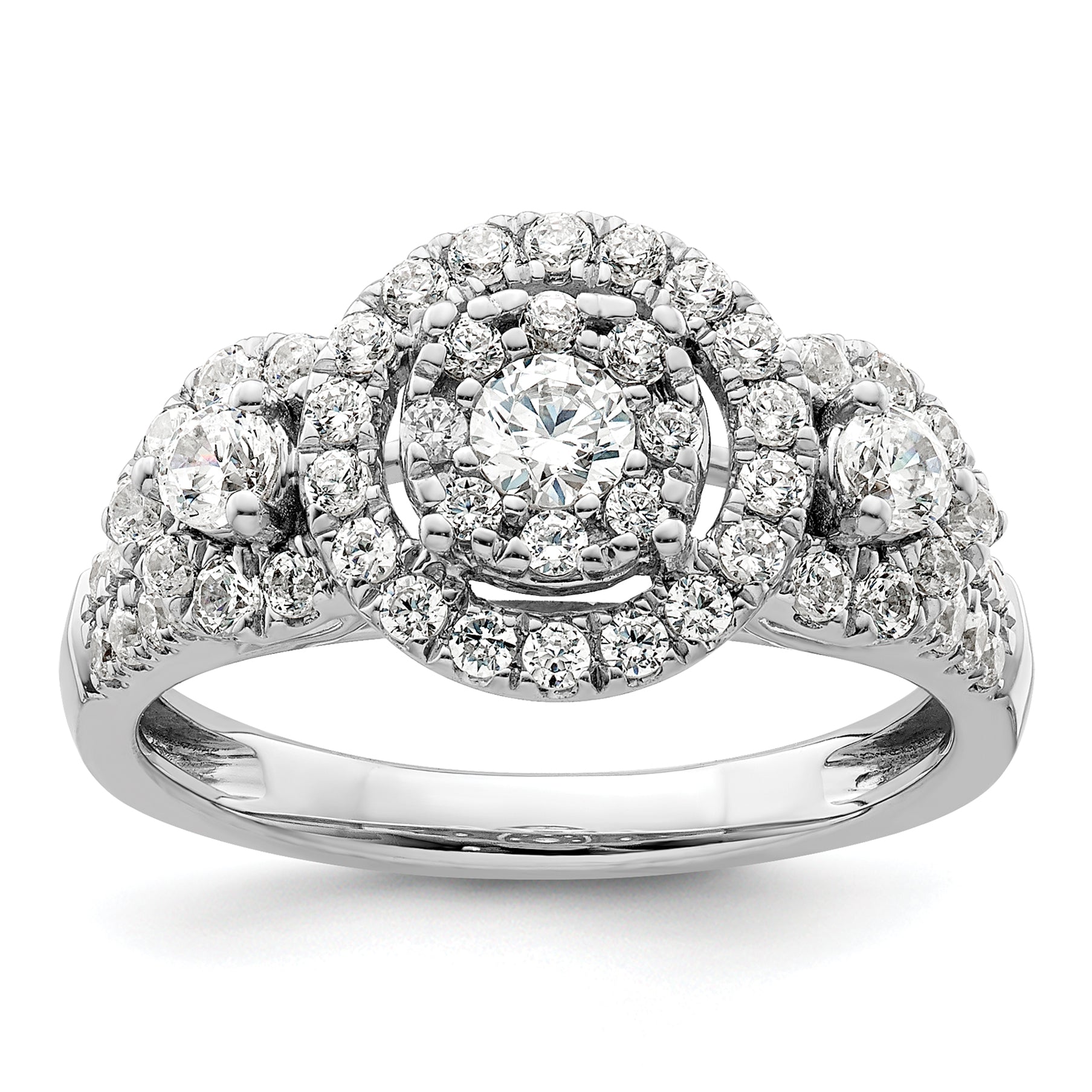 14K White Gold Lab Grown Diamond VS/SI GH, Cluster Ring