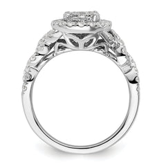 14K White Gold Lab Grown Diamond VS/SI GH, Cluster Ring