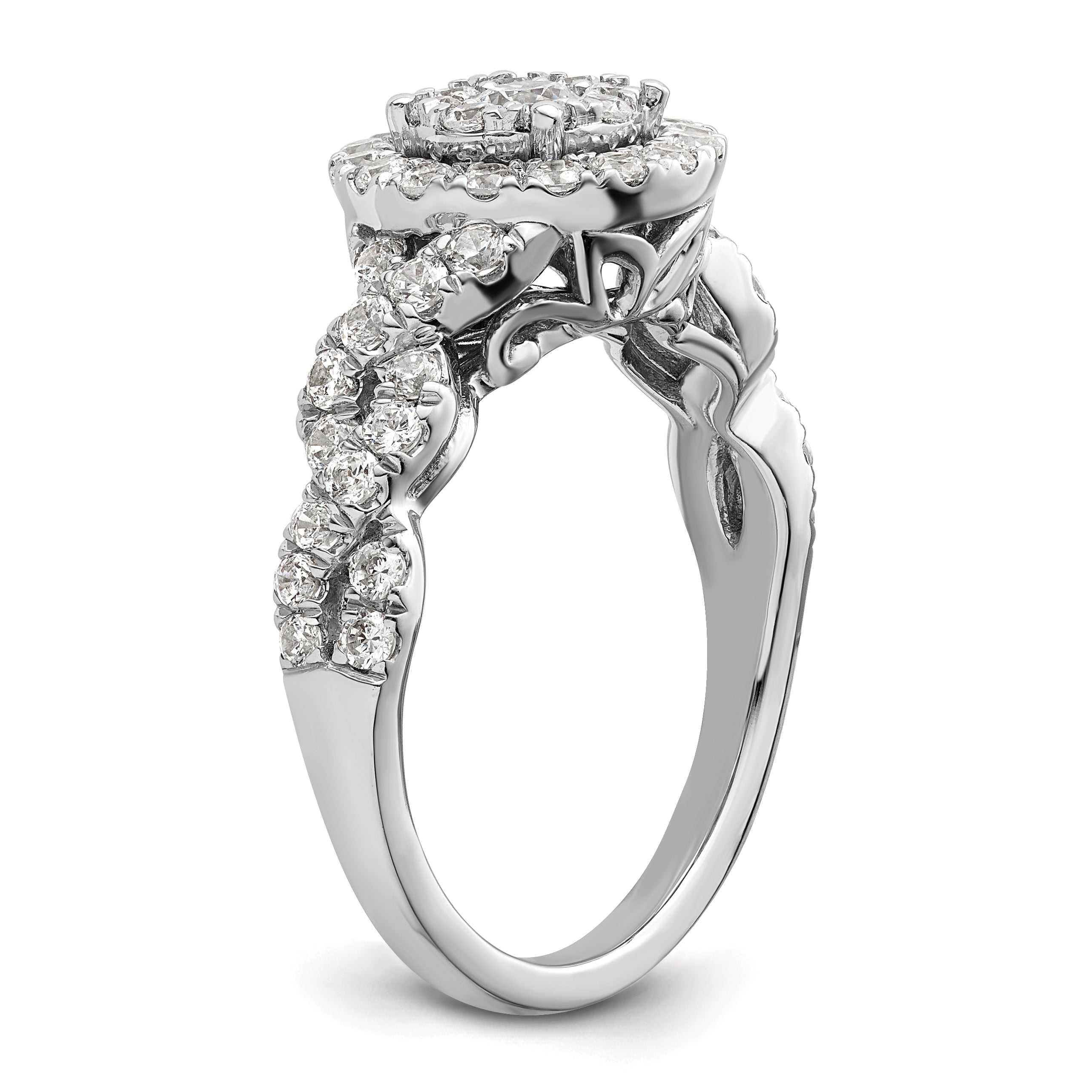 14K White Gold Lab Grown Diamond VS/SI GH, Cluster Ring