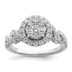 14K White Gold Lab Grown Diamond VS/SI GH, Cluster Ring