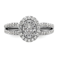 14K White Gold Lab Grown Diamond VS/SI GH, Cluster Ring