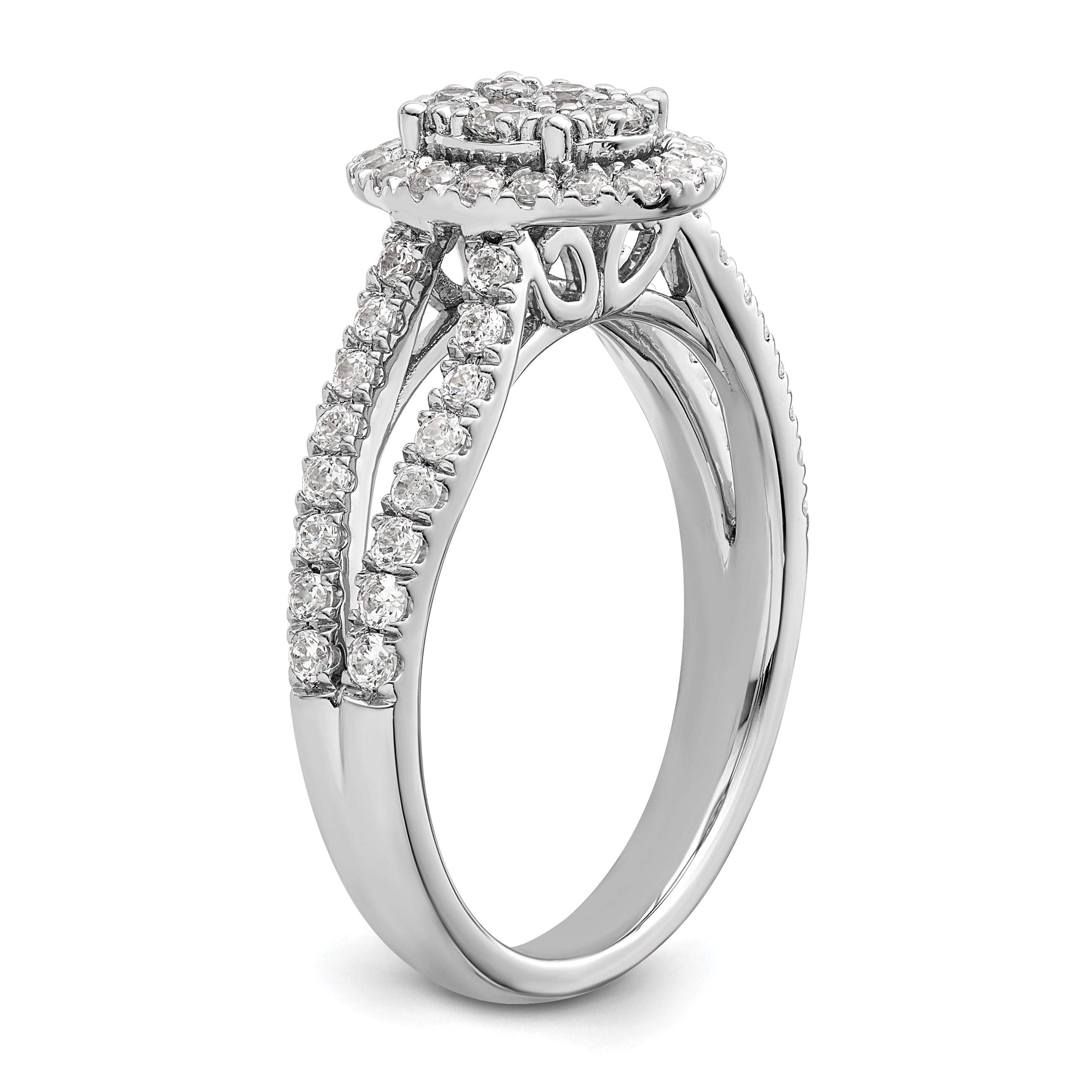 14K White Gold Lab Grown Diamond VS/SI GH, Cluster Ring