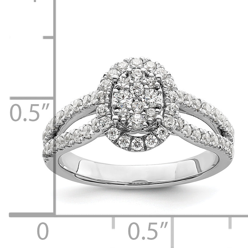 14K White Gold Lab Grown Diamond VS/SI GH, Cluster Ring