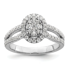 14K White Gold Lab Grown Diamond VS/SI GH, Cluster Ring