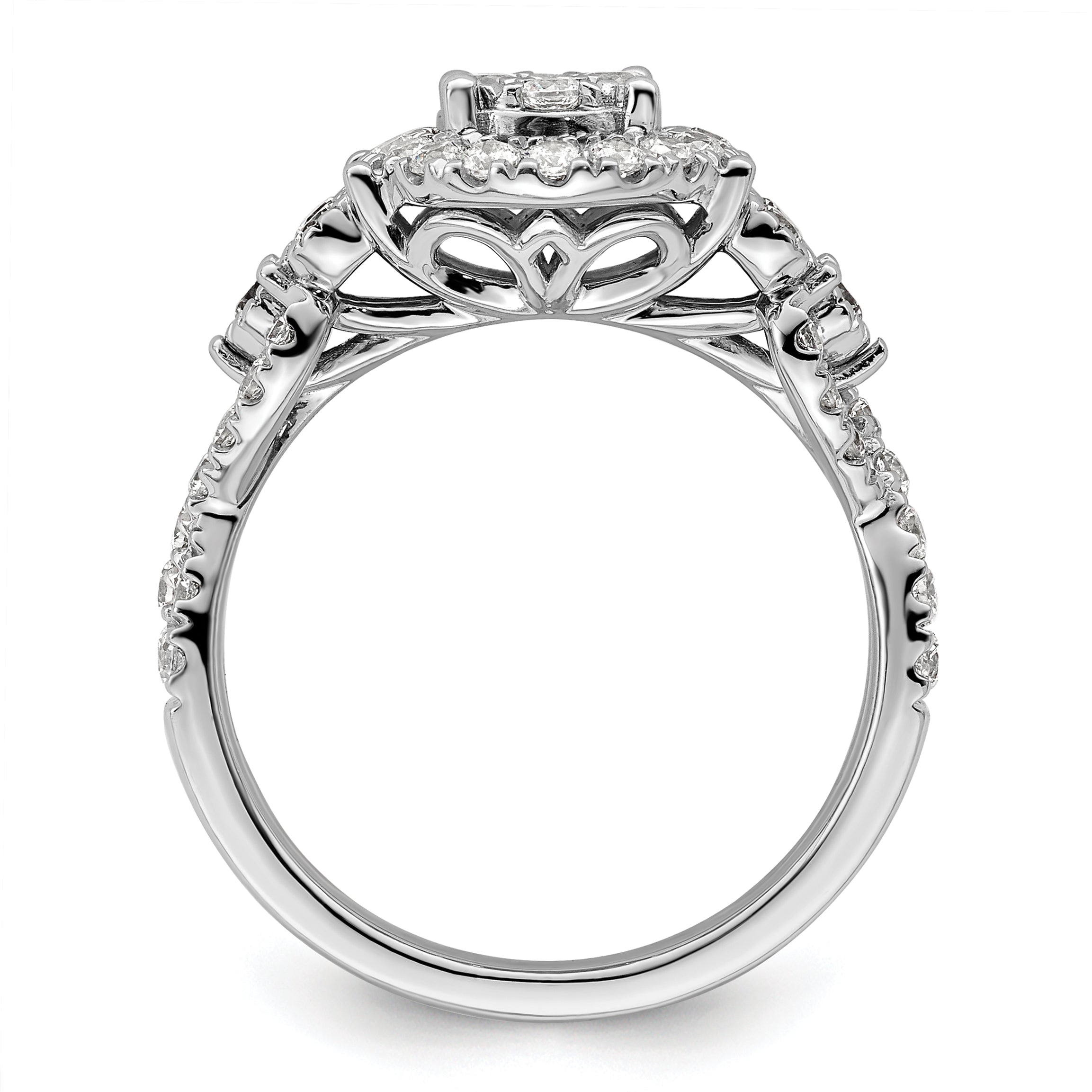 14K White Gold Lab Grown Diamond VS/SI GH, Cluster Ring