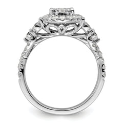 14K White Gold Lab Grown Diamond VS/SI GH, Cluster Ring