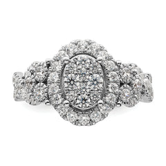 14K White Gold Lab Grown Diamond VS/SI GH, Cluster Ring