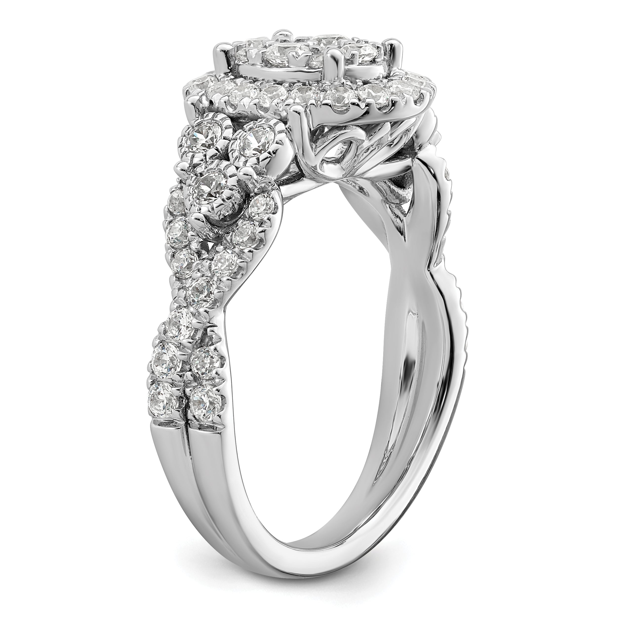 14K White Gold Lab Grown Diamond VS/SI GH, Cluster Ring