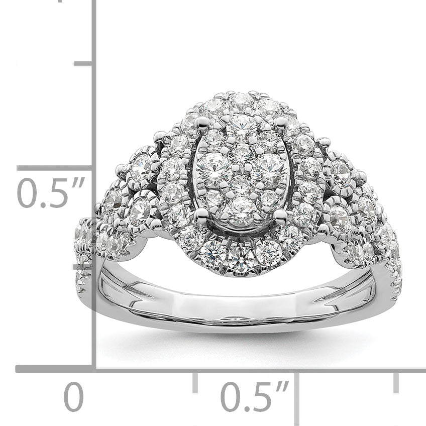 14K White Gold Lab Grown Diamond VS/SI GH, Cluster Ring