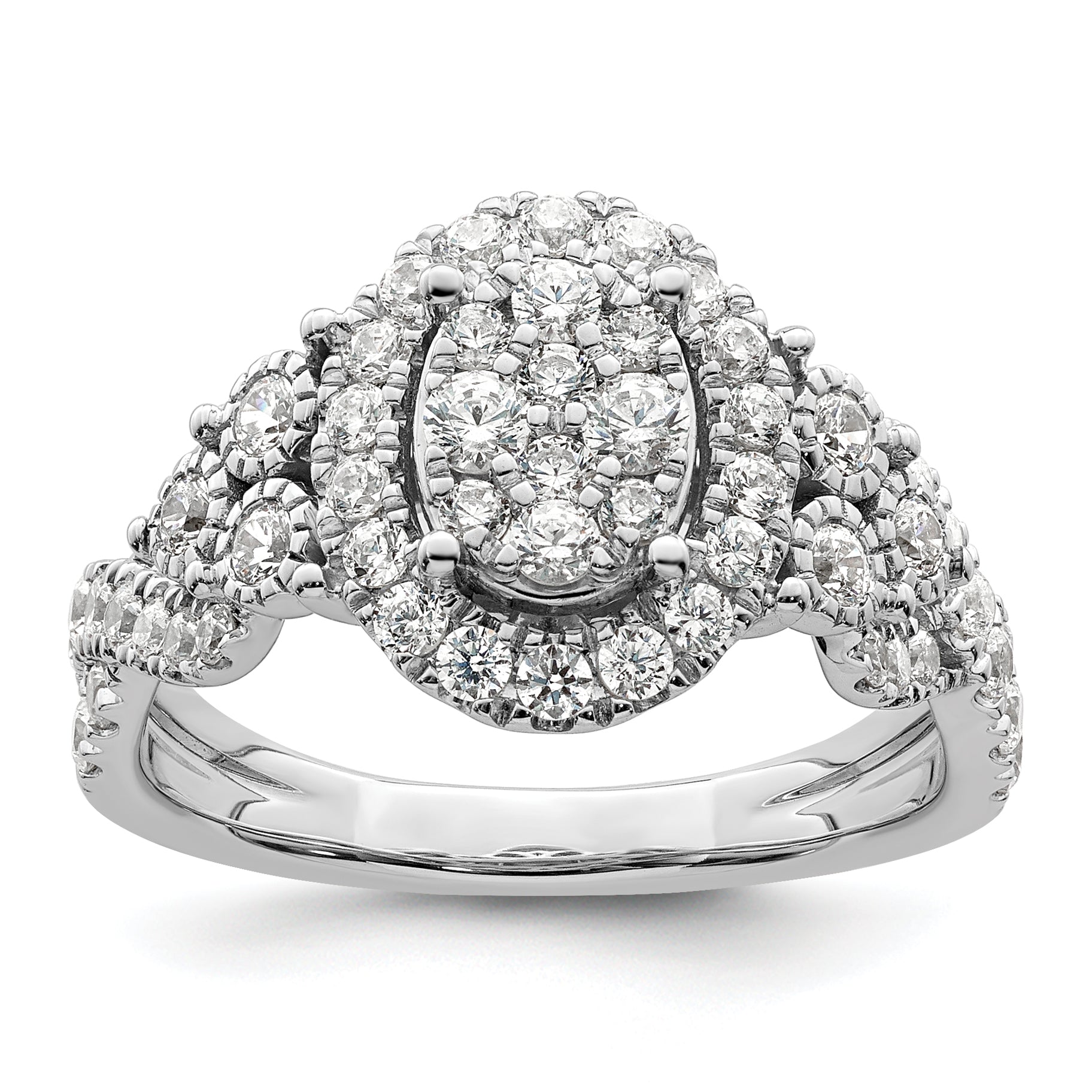 14K White Gold Lab Grown Diamond VS/SI GH, Cluster Ring