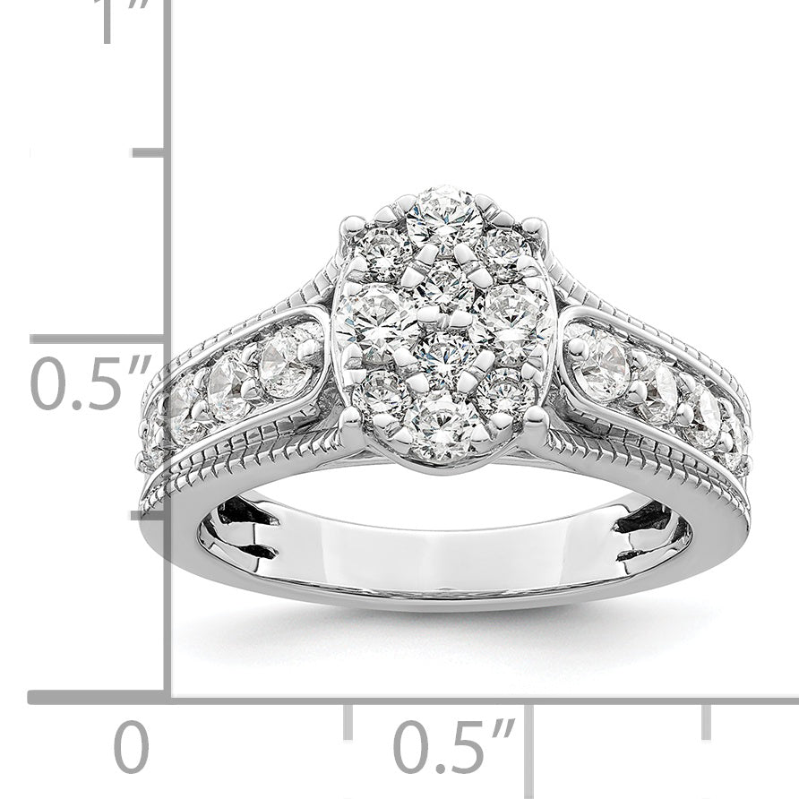 14K WhiteGold Lab Grown Diamond VS/SI GH, Cluster Ring