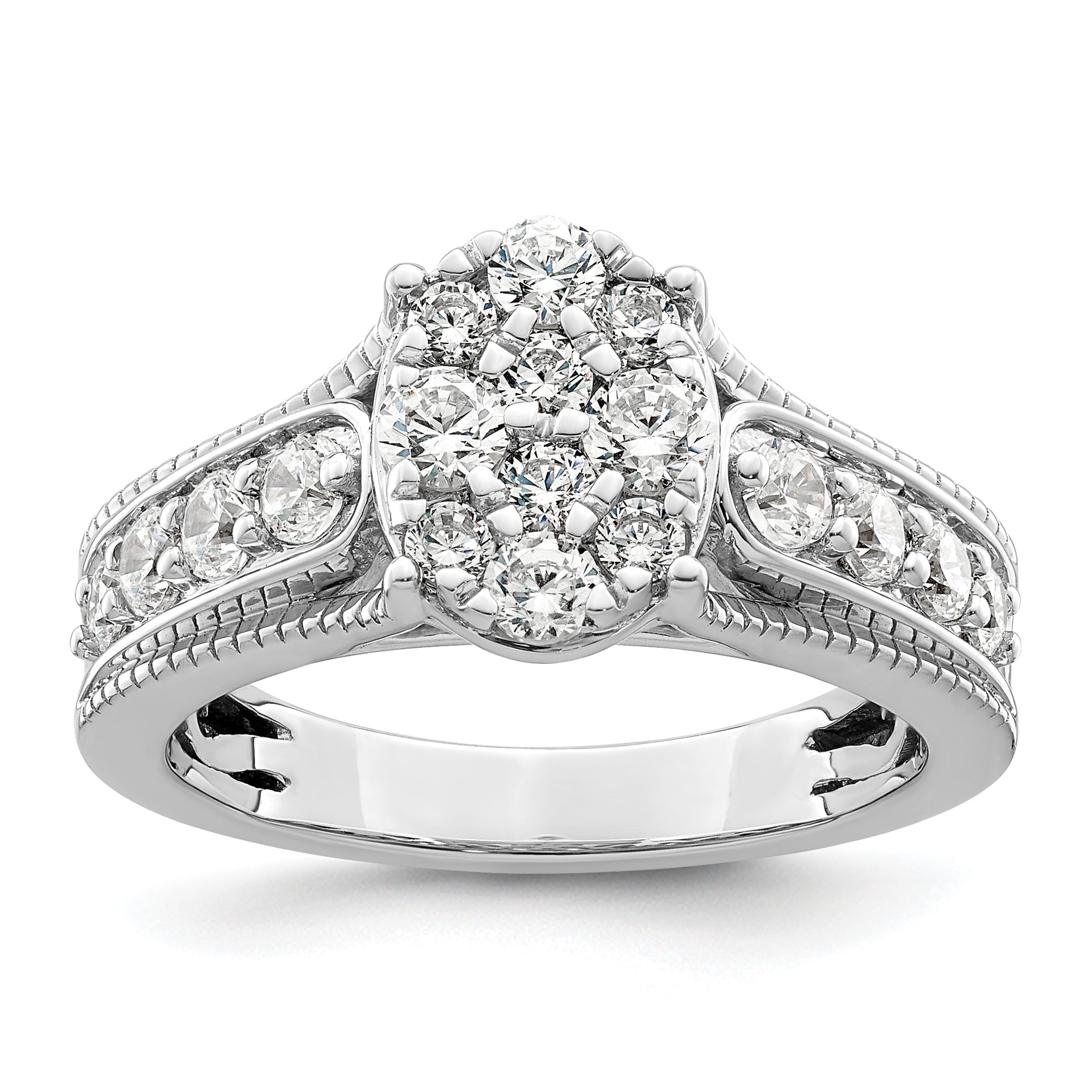 14K WhiteGold Lab Grown Diamond VS/SI GH, Cluster Ring