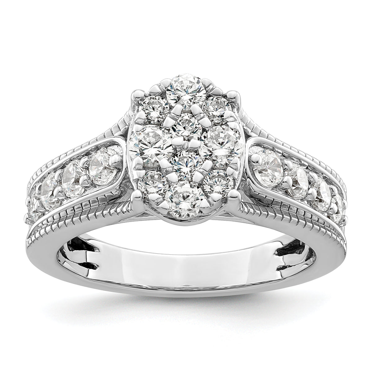 14K WhiteGold Lab Grown Diamond VS/SI GH, Cluster Ring