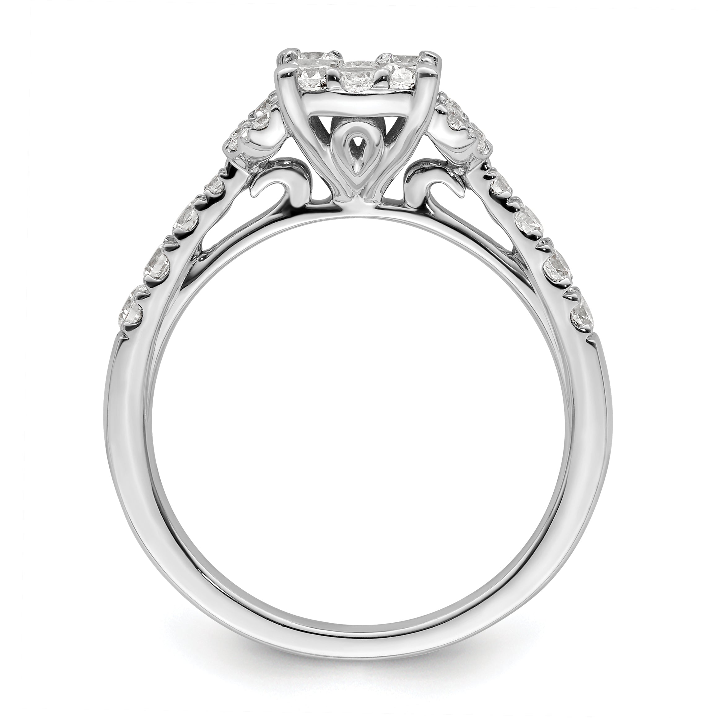 14K White Gold Lab Grown Diamond VS/SI GH, Cluster Ring