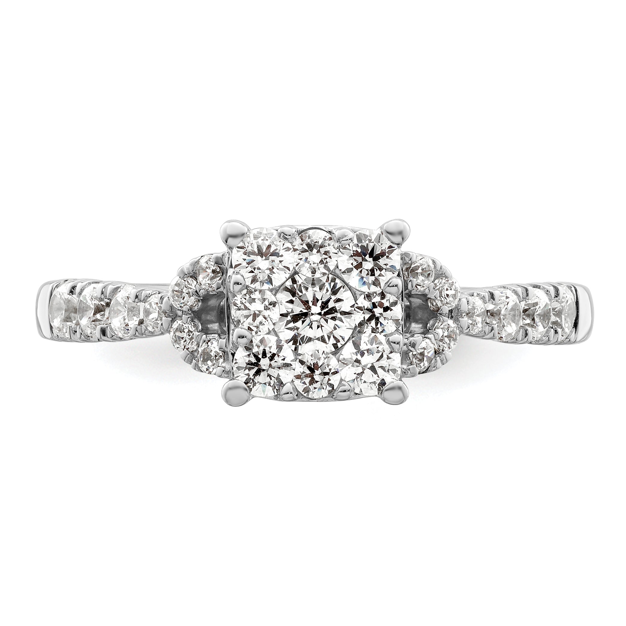 14K White Gold Lab Grown Diamond VS/SI GH, Cluster Ring