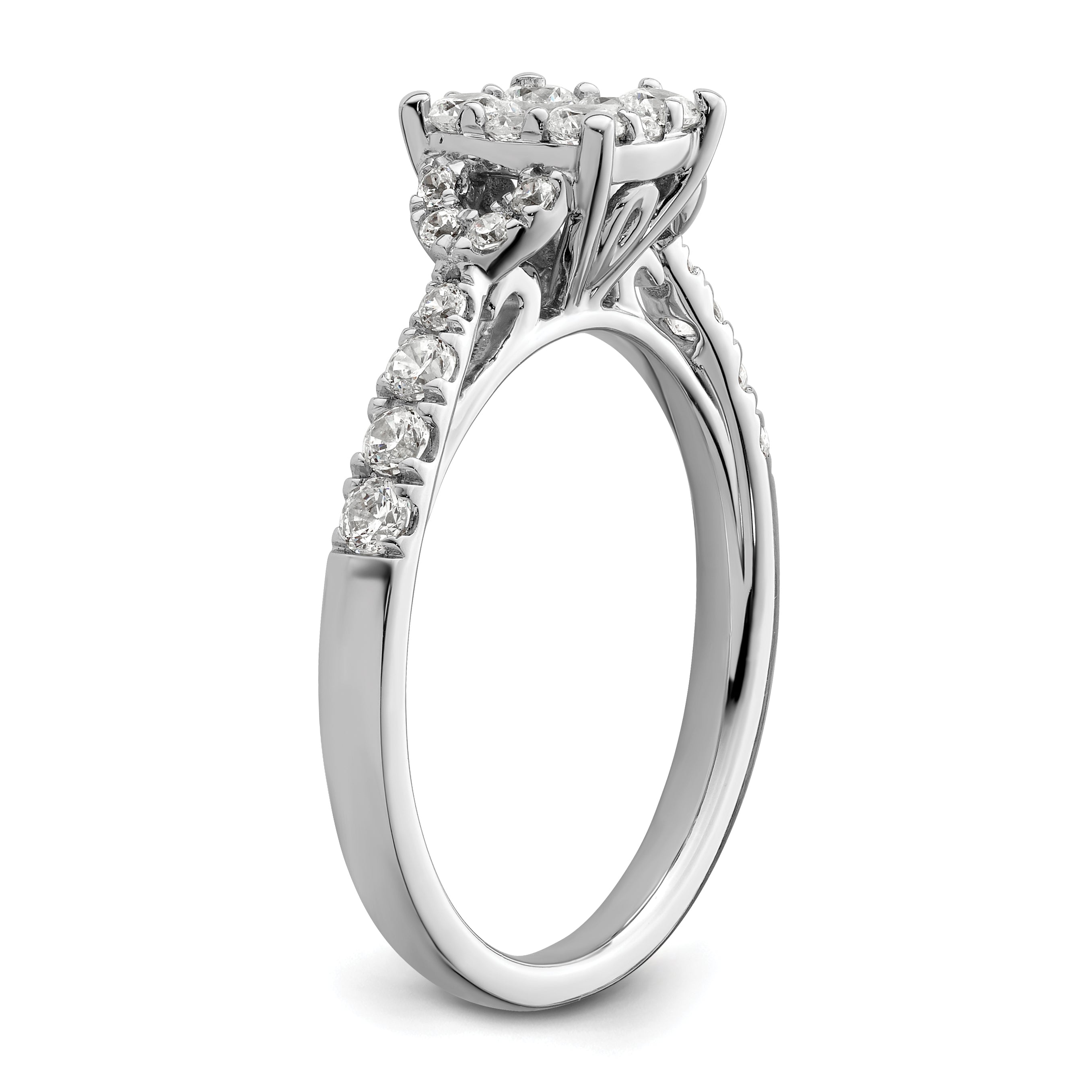 14K White Gold Lab Grown Diamond VS/SI GH, Cluster Ring