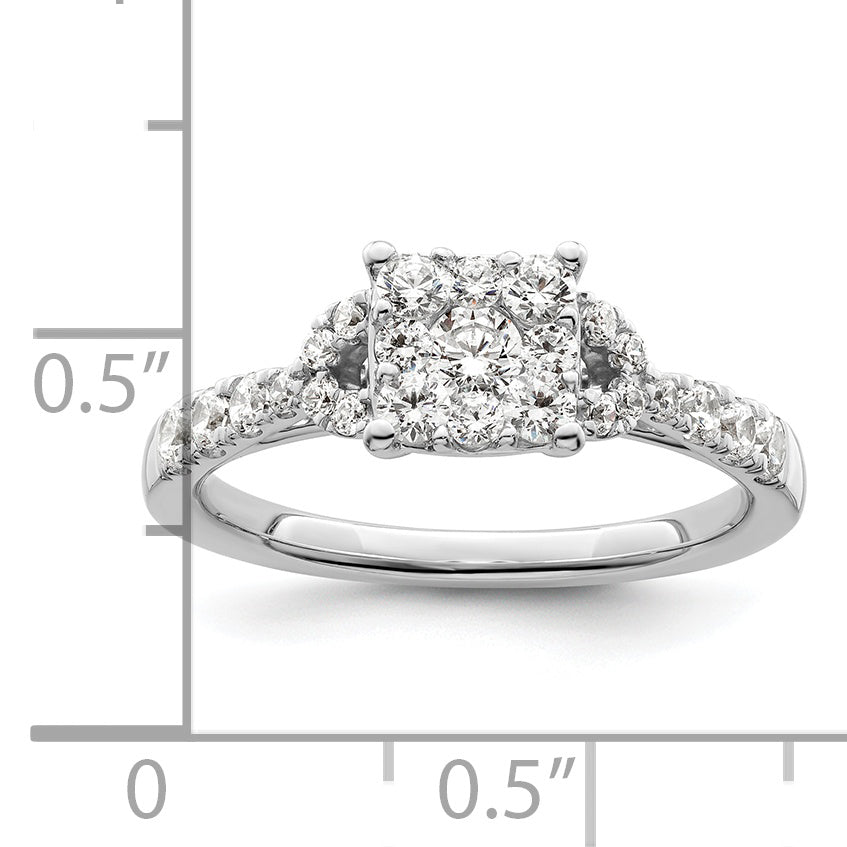 14K White Gold Lab Grown Diamond VS/SI GH, Cluster Ring