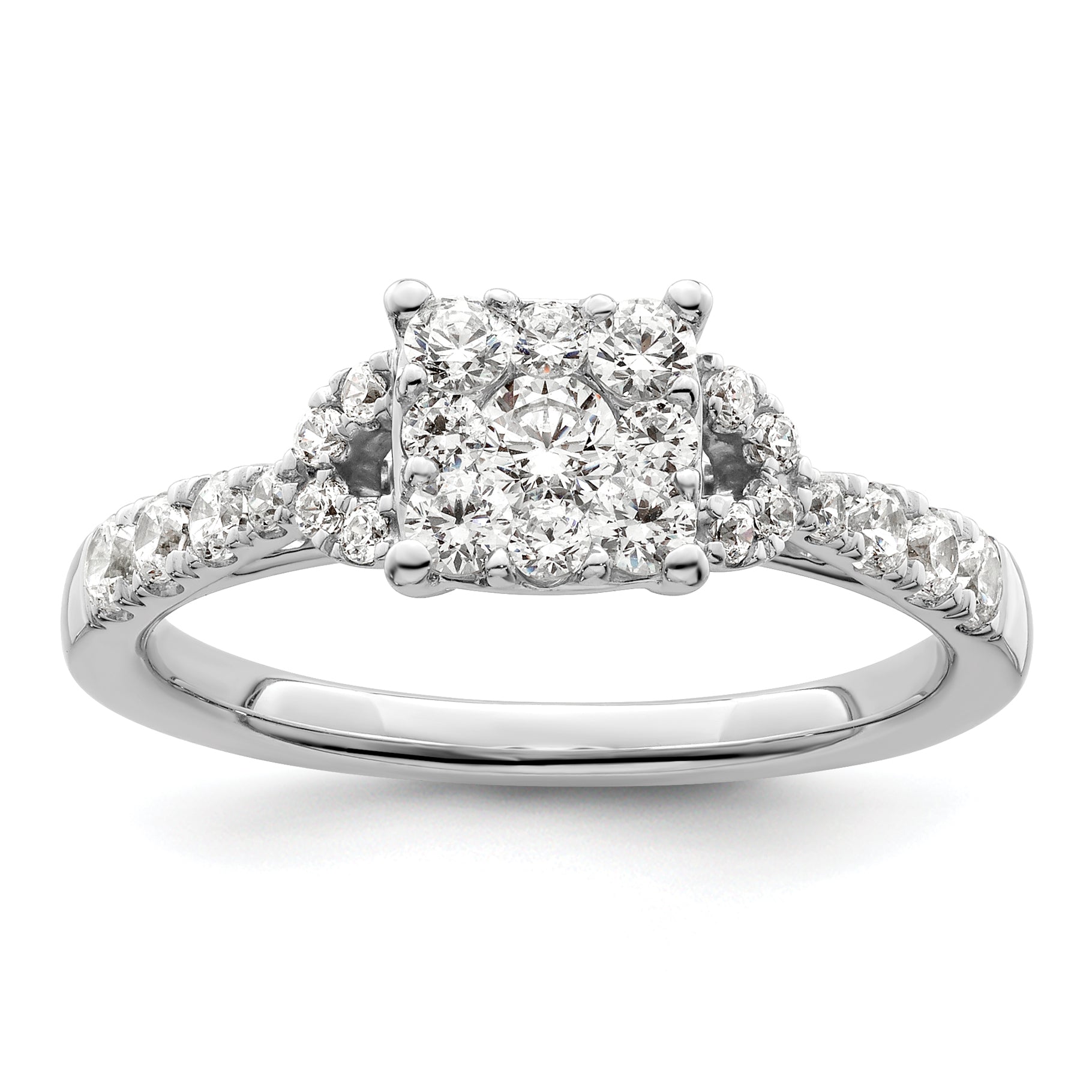 14K White Gold Lab Grown Diamond VS/SI GH, Cluster Ring