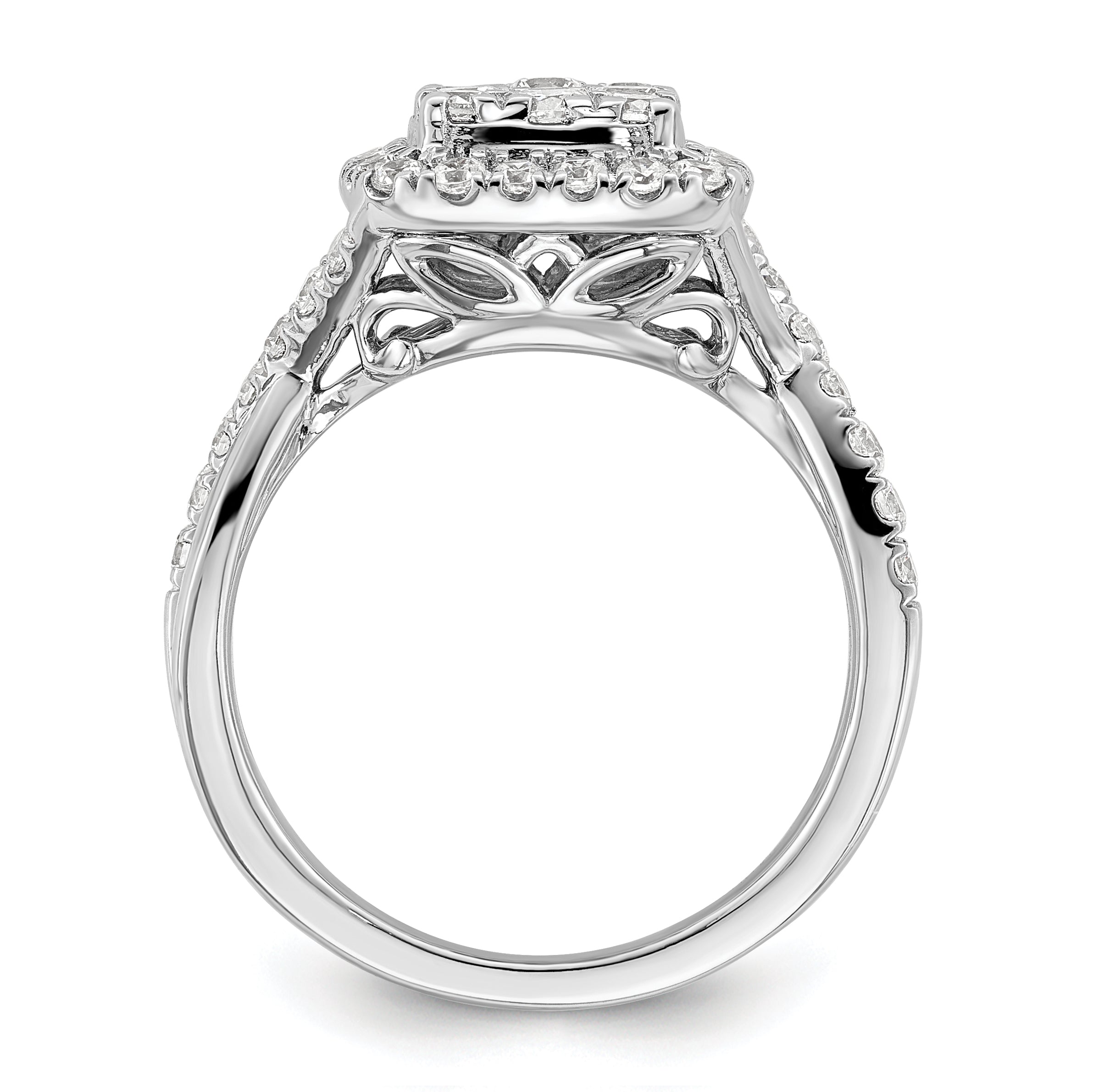 14K White Gold Lab Grown Diamond VS/SI GH, Cluster Ring