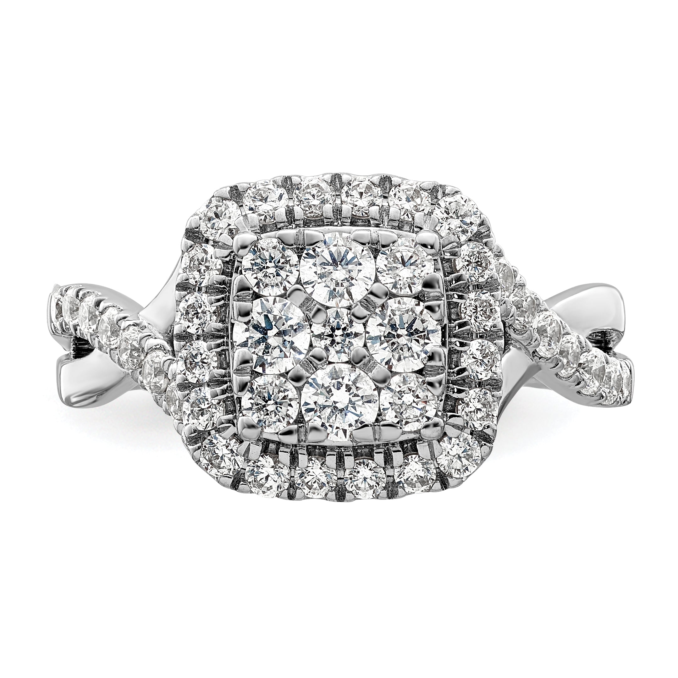 14K White Gold Lab Grown Diamond VS/SI GH, Cluster Ring