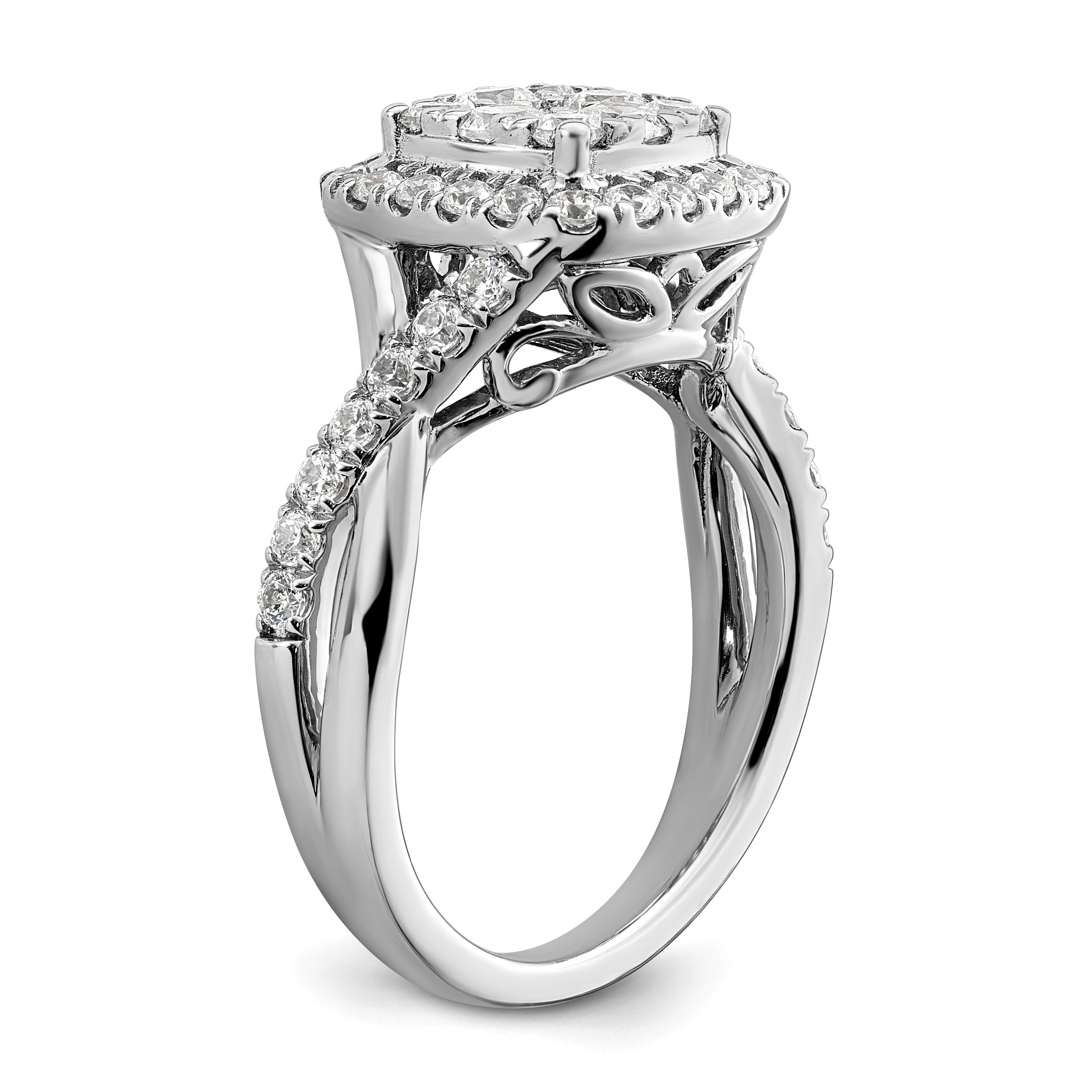 14K White Gold Lab Grown Diamond VS/SI GH, Cluster Ring