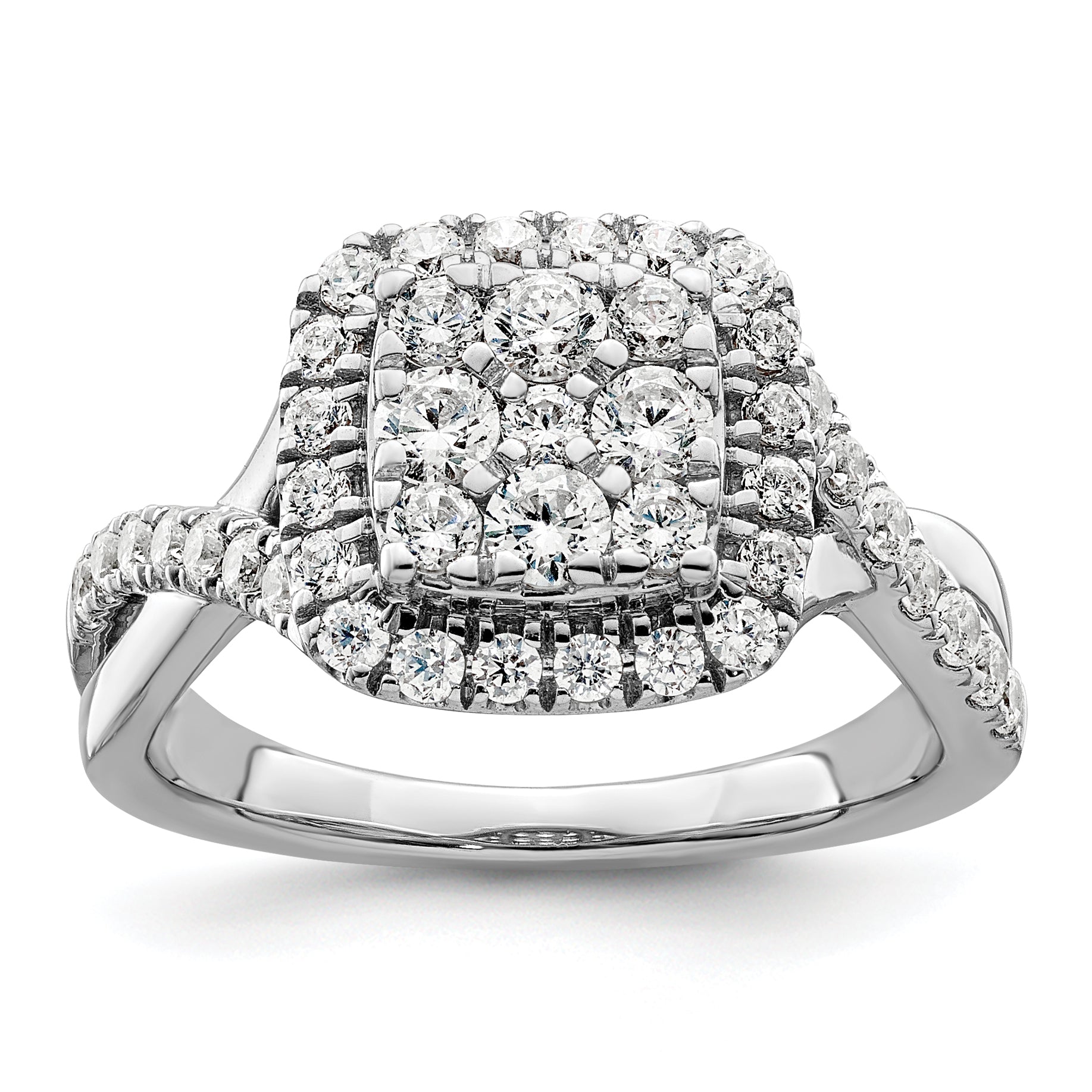 14K White Gold Lab Grown Diamond VS/SI GH, Cluster Ring