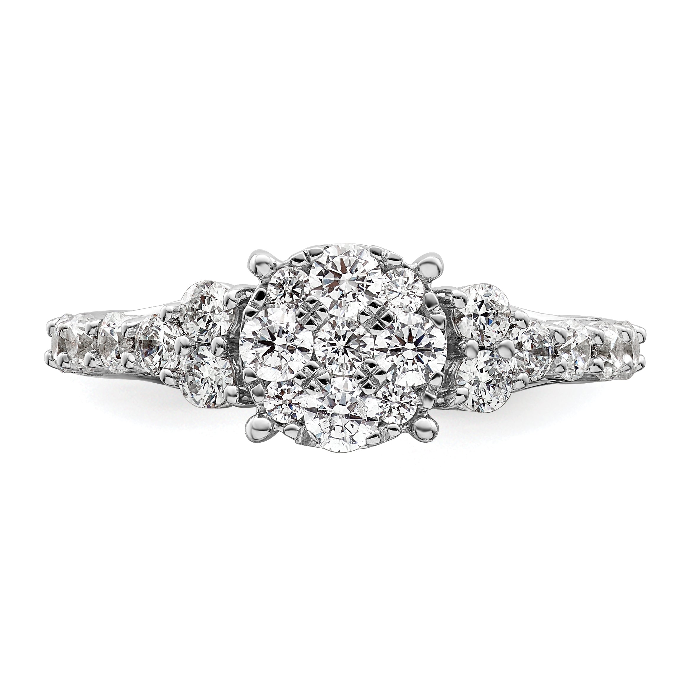 14K White Gold Lab Grown Diamond VS/SI GH, Cluster Ring