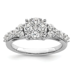 14K White Gold Lab Grown Diamond VS/SI GH, Cluster Ring