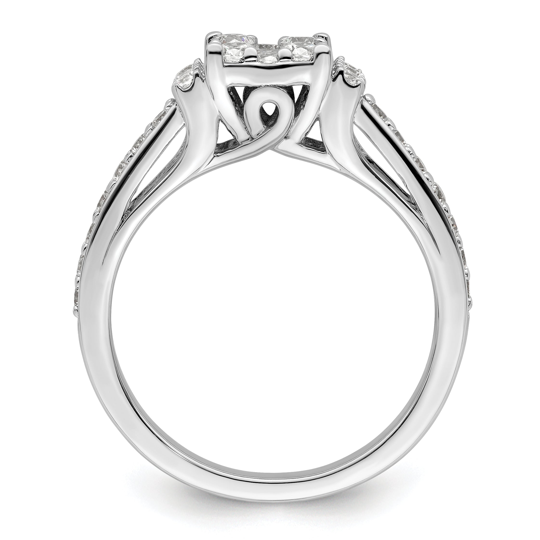 14K White Gold Lab Grown Diamond VS/SI GH, Cluster Ring